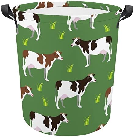 Крава животно на полето за перење алишта за печење водоотпорна торба за складирање на корпи со рачка 16,5 x 16,5 x 17