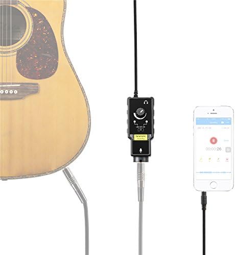 Saramonic Smartrig II XLR микрофон и адаптер за гитара од 6,3мм со фантомски засилувач за Peremp Preamp за iPhone 8 8 Plus 7