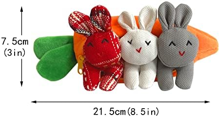 Подарок за божиќен украс Подарок за забава три велигденски зајаци за зајаци, украсен орнамент морков кукла десктоп украс градинарски скулптури