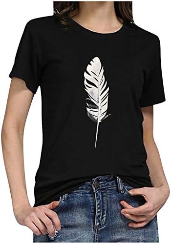 Womenените животински графички маички врвни маички врвови смешни симпатични кратки ракави кошула за туника 2023 кошули за подароци на пролетна