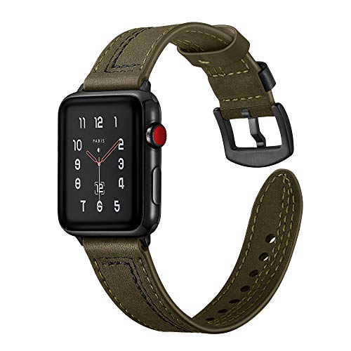 AiSports компатибилен за Apple Watch Band 42mm Iwatch Series 4 Band 44mm Leather Women Men Smart Watch Замена на нараквица нараквица за 44мм Apple Watch Series 4/42mm Iwatch Серија 3/2/1