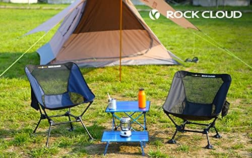 Рок облак Преносен камп за кампување со ултралејно преклопување столици на отворено за кампување со ранец на ранец на тревници, спортови