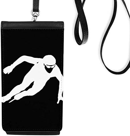 Лизгање на црниот зимски спортски преглед телефонски паричник чанта што виси мобилна торбичка црн џеб