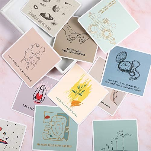 Outus 50 парчиња потврда за медитација картички за жени, позитивни картички за мотивациони белешки за само -грижа, помогнете си и олеснување