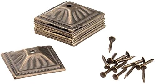 N/A 10 парчиња 21x21mm Антички бронзено железо тапацир за накит за нокти кутија софа софа декоративна тактичка столб за декоративен