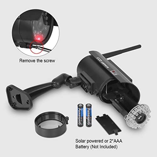 Bnt соларна лажна безбедносна камера, безбедносна камера со куршуми симулиран систем за набудување со реален сензор за светло светло и налепница