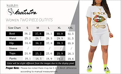 ksotutm женски 2 парчиња летни облеки за кратки ракави, печатење маица за велосипеди, панталони, панталони, џогери
