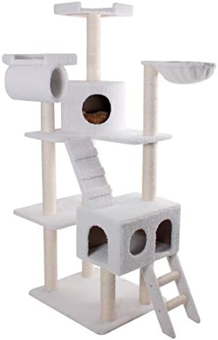 Величествени Производи за Домашни Миленици 73 инчен Крем Бунгалов Мебел За Мачки Кондоминиум Куќа Гребење Дрво За Активност На Миленичиња