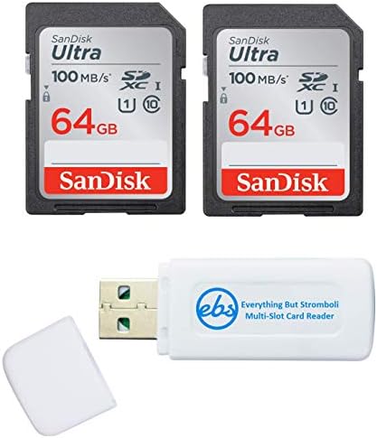 Sandisk 64GB Ултра Мемориска Картичка UHS-Јас Класа 10 SD-Пакет Со Сѐ, Но Stromboli Комбо Картичка Читач