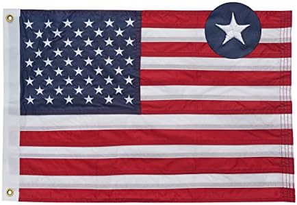 Американско Знаме На Брод брадфорд 16х24-Изработено Во Сад Најлонски Извезени Знамиња-2 Месинг Шипки И 4 Редови За Шиење Знамиња НА САД