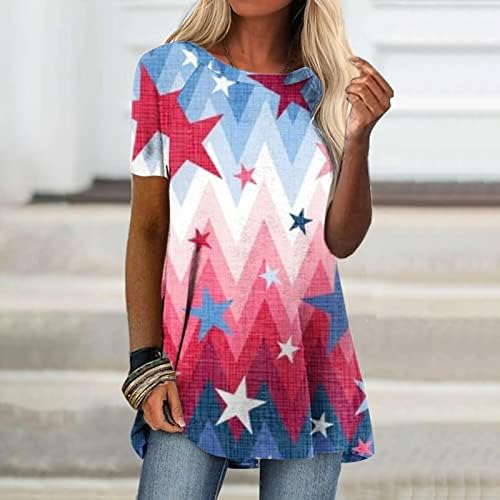 Лажни две основни маички дами кратки ракави со еден рамо со рамената, искријте го вратот тркачки шрафци во САД, знамето на највисокиот мандат