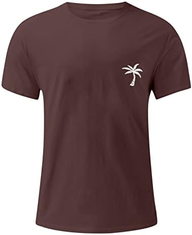 XXBR Машки кратки ракави маици летни хавајски печатени екипаж на екипажот на вратот на вратот на атлетските спортови за обична плажа маица