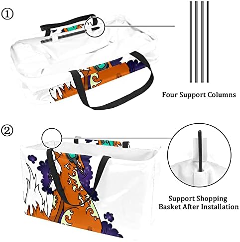 Lorvies цветни и пеперутки што можат да се користат за еднократна издржлива торба за намирници - Тешка голема структурирана тота