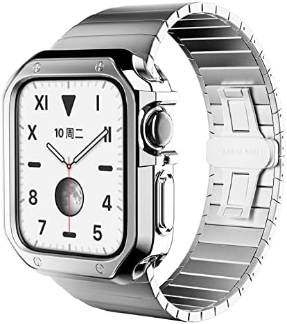 Кануз Нерѓосувачки Челик Ремен+Силиконски Случај за Apple Watch Band 45 41 44 40 38mm 42mm Браник Рамка Покритие за Iwatch Серија 5 4 3 SE