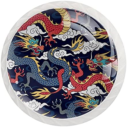Кинески змеј облаци, сет од 12 копчиња за фиоки, влече рачка на кабинетот за кујнски гардероба шкаф за домашни украси хардвер влечење