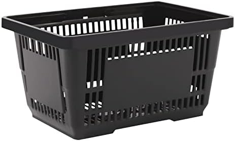12pack Кошница за купување црна 21L/5.5Gal пластична корпа со корпи за шопинг за малопродажба Мала и голема продавница за супермаркети