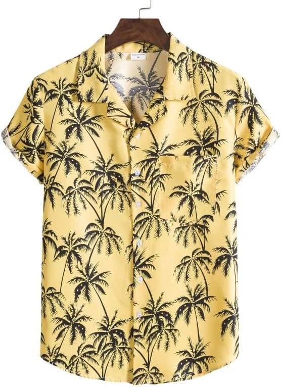 GPPZM 2 парче одморалиште костум за машки хавајски кошула костум со краток ракав печатено лежерно копче надолу со кошула од шорцеви на
