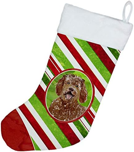 Богатства на Каролина CK4092CS Labradoodle Божиќни бонбони ленти Божиќни порибувања, камин што виси чорапи Божиќна сезона забава Декорации за