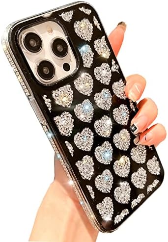 БАНАИЛОА Луксузен блинг iPhone 13 Pro Max Случај За Жени, Симпатична Футрола За Срце Со Сјајни Кристали Дизајн На Заштитна Обвивка На Браникот