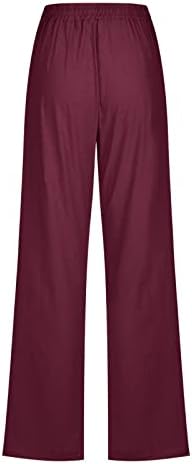 Panенски панталони за плажа во Гуфесф 2023 година, женски памучни постелнина пантацо панталони летни широки нозе долги панталони со