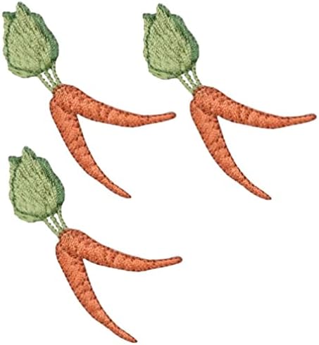 Апликација за лепенки од морков - корен со зеленчук од корен 2-3 / 8 - Ironелезо на / шијте на закрпи за облека, јакни, панталони, ранци,