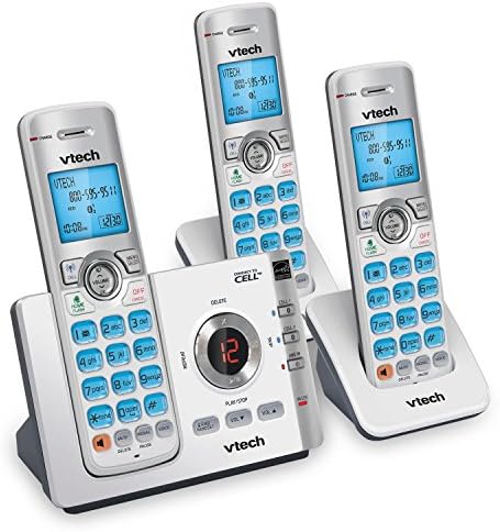 VTech Телефон безжичен со 3 слушалка и систем за одговарање, лична карта на повик, повик чекање и поврзување со ќелијата
