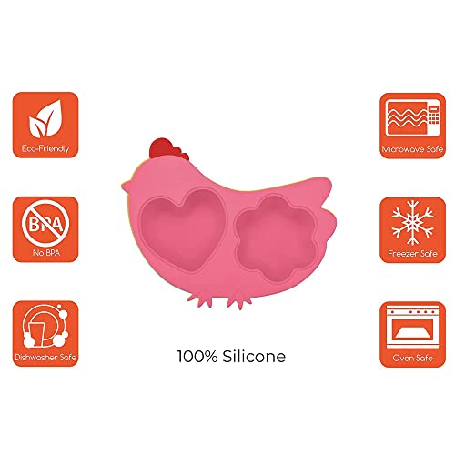 Innobaby Din Din Smart Smart Silicone Chicken Steamer со капак за деца, розова