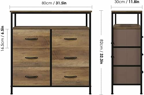 Jfuyjk странична табла за складирање на градите со 6 фиоки мебел за домаќинство од дрво за домашна спална соба дневна соба фиока