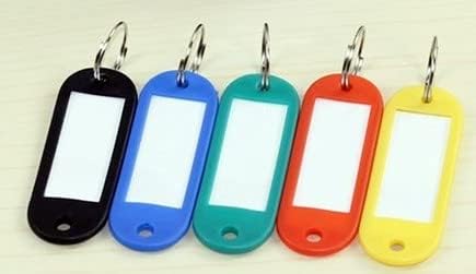 bnafes 30 Пакет Тешки Пластични Клучни Ознаки Со Сплит Прстен Етикета Прозорец, Избрани Бои