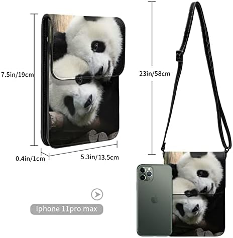 Природни Животни Панда Мечки Цицачи Чанта За Мобилни Телефони Со Вкрстено Тело Стп Кожна Торба За Рамо Паричник За Мобилни Телефони