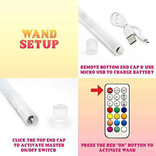 GLOFX HYPNO LEDITATION WAND - Краток стринг осветлен LED играчка за проток на леви за стапче од леви