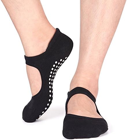Женски јога чорапи не се лизгаат за пилатес чисти баре балетски чорапи со костец