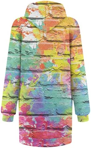 Саксиголски женски дуксери пуловер, џемпери со долги ракави, зимска обична облека шарена качулка со џеб