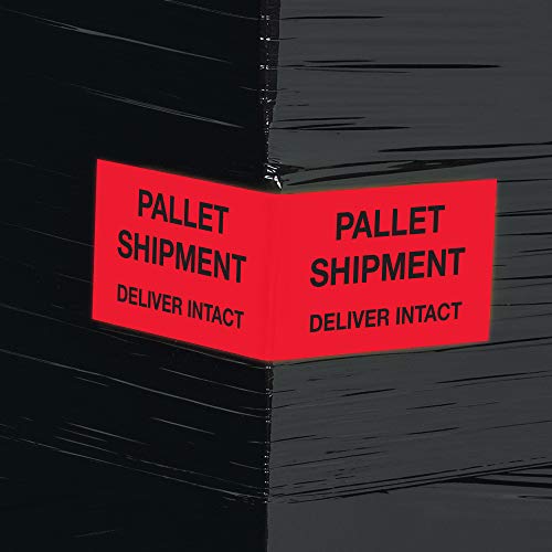 Кутии за брза лента логика® етикети, пратка за палети испорачуваат недопрени , 3 x 10 , флуоресцентно црвено,