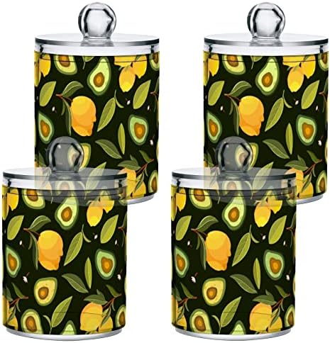 Лимон авокадо гранки памук држач за бања контејнери со капаци со капаци поставени памучни топка подлога за тркалање тегла за памучни топка за