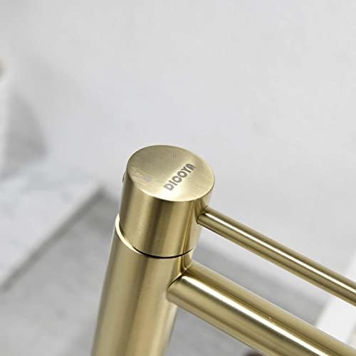 Дикоја четка со златен сад со мијалник, тапа со единечни дупки за мијалник за мијалник над бројачот, модерен дизајн на бања, 304 не'рѓосувачки челик, една рачка