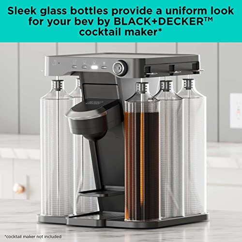 BEV BY BLACK+DECKER COCKTAIL MAKER стаклени шишиња со диспензери за алкохол, безбедна машина за миење садови, 5 пакувања