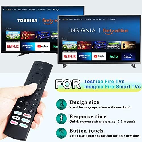 Далечинско-контрола-замена за сите телевизори Toshiba Fire и Insignia Fire-Smart TV, со 6 клучеви за кратенки