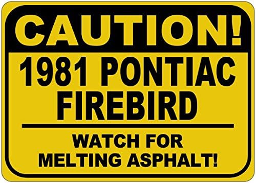 1981 81 Понтијак Firebird ВНИМАНИЕ топење на асфалтниот знак - 12 x 18 инчи