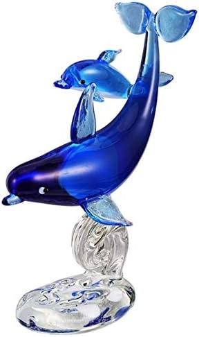 Орев кристал делфин украс животински фигура десктоп дома украс риба резервоар занаети мали украси за украсување
