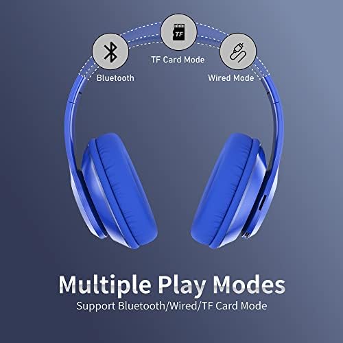 Безжични Bluetooth Слушалки Преку Уво, 60h Playtime Преклопливи Лесни И Жични Стерео Длабоки Бас Слушалки HiFi Стерео Звук со