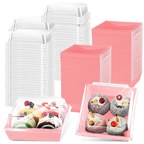 100 кутии со пакувања кутии со јасни капаци од 5 инчи кутии за колачиња за еднократна употреба кутии за хартија