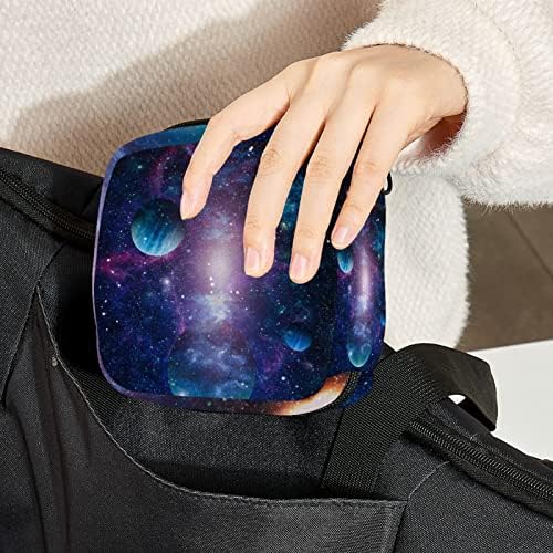 Galaxy Starry Sky Planet Sanitary Sanitary Tagk Tagn Portable Repory Tag за жени тинејџери Менструална чаша торбичка за медицинска