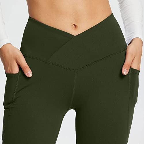 Тимфиза јога панталони жени одблесоци со високи половини со џебови Обични лабави подигачи џогери цврсти панталони за тренингот во боја