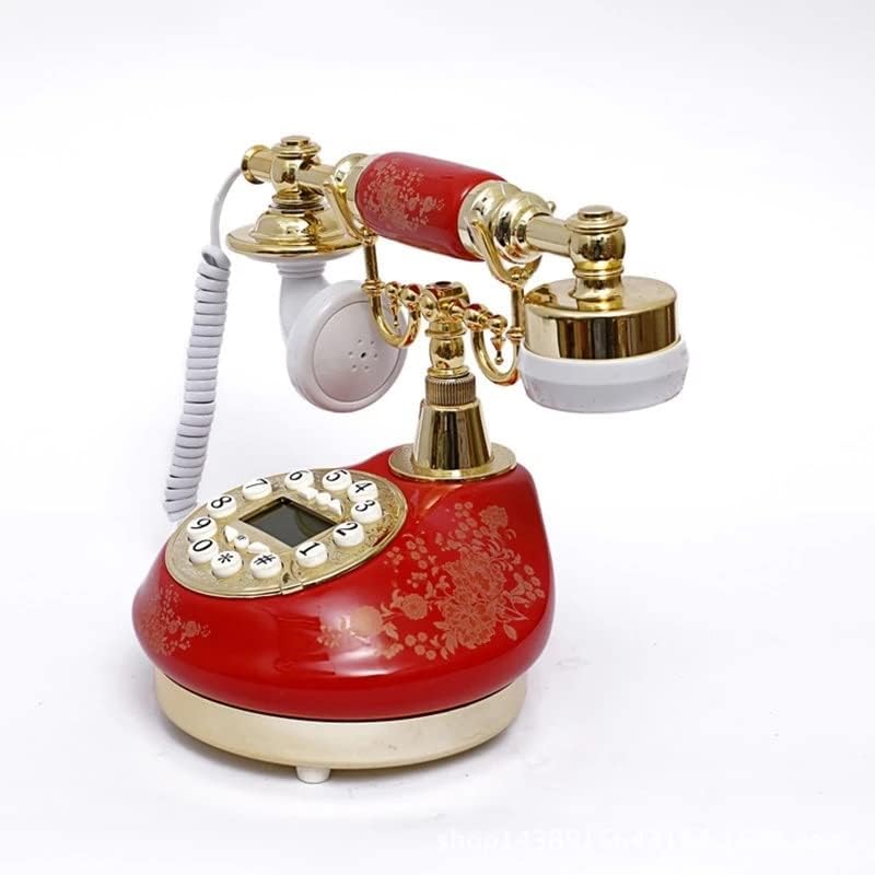 Антички телефонски фиксни телефони MJWDP старомодни телефони со копче, LCD дисплеј класичен керамички ретро телефон