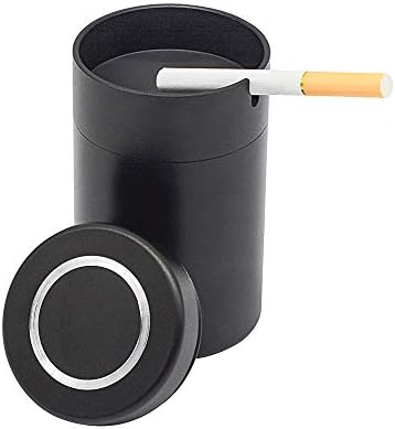 Надворешен пепелник со капак, држач за автомобили цигара од цигари, ностифицирајте преносен одвојлив одвојување на ветерници