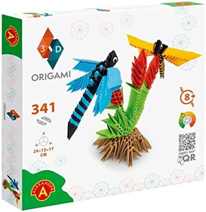 Оригами 3Д 501826 - 3Д Оригами Змеј - Прекрасна 3Д скулптура со хартија со патентирани компоненти и лесни за упатства за градење, 341 парчиња,