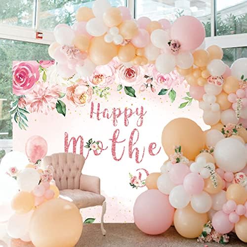 Мајџои Среќен Ден На Мајката Позадина Розова Цветна Балон Позадина Декорации За Забави На Мајката Студио Реквизити Фотографија 7х5фт