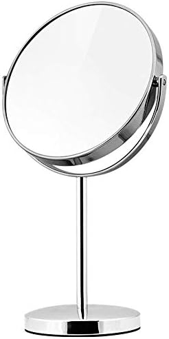 Кммк Специјално Огледало за Шминка,6 Инчни Двострани Десктоп Стоечки Огледала ЗА Шминка 1x Зголемување Хотелска Бања 360 Ротирачки Ретровизори
