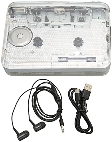 Преносен плеер за касети, Stereo Audio Music Player 3,5 mm Headphone Jacks Captures MP3 Audio Music преку USB со автоматска функција